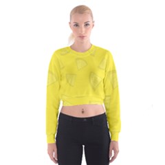 Yellow Pineapple Background Cropped Sweatshirt