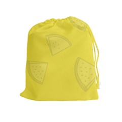 Yellow Pineapple Background Drawstring Pouch (xl) by HermanTelo