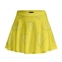 Yellow Pineapple Background Mini Flare Skirt