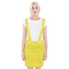 Yellow Pineapple Background Braces Suspender Skirt by HermanTelo