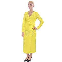 Yellow Pineapple Background Velvet Maxi Wrap Dress by HermanTelo