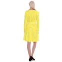 Yellow Pineapple Background Long Sleeve Velvet Front Wrap Dress View2