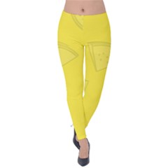 Yellow Pineapple Background Velvet Leggings by HermanTelo