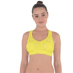 Yellow Pineapple Background Cross String Back Sports Bra