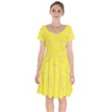 Yellow Pineapple Background Short Sleeve Bardot Dress View1