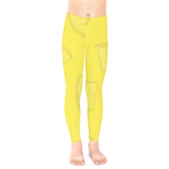 Yellow Pineapple Background Kids  Leggings by HermanTelo