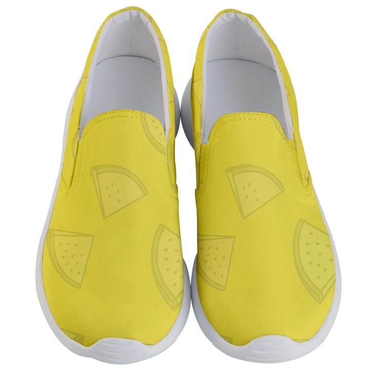 Yellow Pineapple Background Men s Lightweight Slip Ons