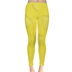 Yellow Pineapple Background Inside Out Leggings by HermanTelo