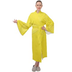 Yellow Pineapple Background Maxi Velour Kimono by HermanTelo