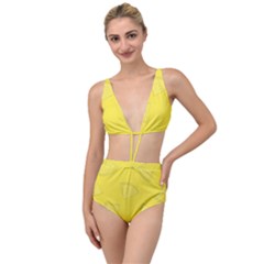 Yellow Pineapple Background Tied Up Two Piece Swimsuit