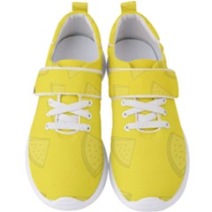 Yellow Pineapple Background Men s Velcro Strap Shoes