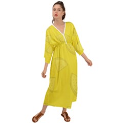 Yellow Pineapple Background Grecian Style  Maxi Dress by HermanTelo