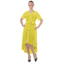 Yellow Pineapple Background Front Wrap High Low Dress View1