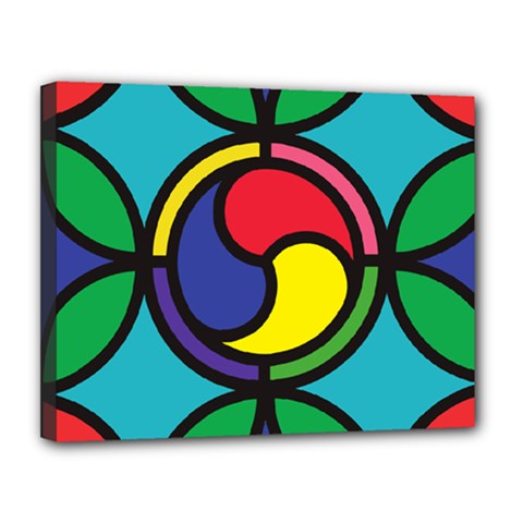 Colors Patterns Scales Geometry Canvas 14  X 11  (stretched)