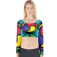 Colors Patterns Scales Geometry Long Sleeve Crop Top