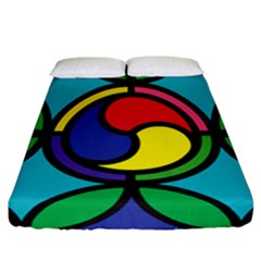 Colors Patterns Scales Geometry Fitted Sheet (california King Size)