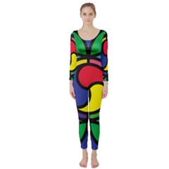 Colors Patterns Scales Geometry Long Sleeve Catsuit