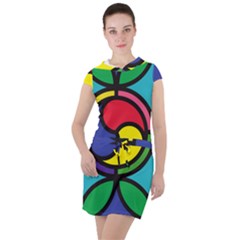 Colors Patterns Scales Geometry Drawstring Hooded Dress