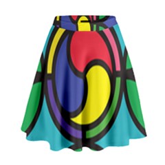 Colors Patterns Scales Geometry High Waist Skirt