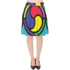 Colors Patterns Scales Geometry Velvet High Waist Skirt by HermanTelo