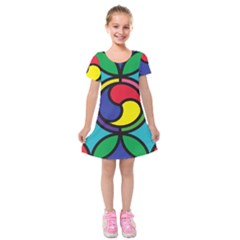 Colors Patterns Scales Geometry Kids  Short Sleeve Velvet Dress by HermanTelo