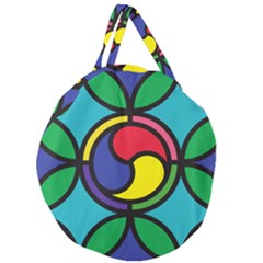 Colors Patterns Scales Geometry Giant Round Zipper Tote