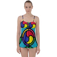 Colors Patterns Scales Geometry Babydoll Tankini Set by HermanTelo