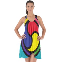 Colors Patterns Scales Geometry Show Some Back Chiffon Dress