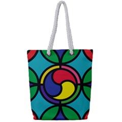 Colors Patterns Scales Geometry Full Print Rope Handle Tote (small)