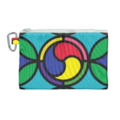 Colors Patterns Scales Geometry Canvas Cosmetic Bag (large)