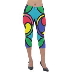 Colors Patterns Scales Geometry Lightweight Velour Capri Leggings 