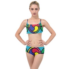 Colors Patterns Scales Geometry Layered Top Bikini Set by HermanTelo