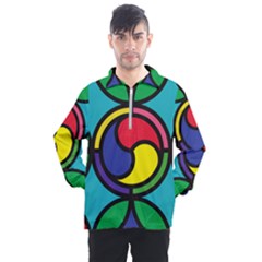 Colors Patterns Scales Geometry Men s Half Zip Pullover by HermanTelo