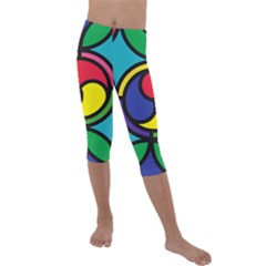 Colors Patterns Scales Geometry Kids  Lightweight Velour Capri Leggings 