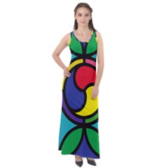 Colors Patterns Scales Geometry Sleeveless Velour Maxi Dress