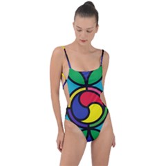 Colors Patterns Scales Geometry Tie Strap One Piece Swimsuit