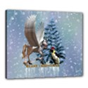 Merry Christmas, Funny Pegasus With Penguin Canvas 24  x 20  (Stretched) View1