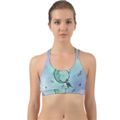 Dreamcatcher With Moon And Feathers Back Web Sports Bra by FantasyWorld7