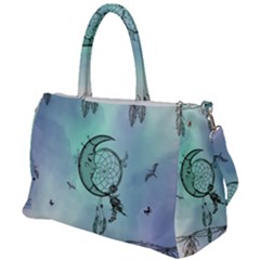 Dreamcatcher With Moon And Feathers Duffel Travel Bag by FantasyWorld7