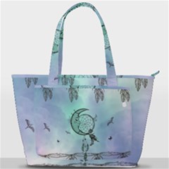 Dreamcatcher With Moon And Feathers Back Pocket Shoulder Bag  by FantasyWorld7