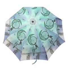 Dreamcatcher With Moon And Feathers Folding Umbrellas by FantasyWorld7