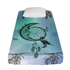 Dreamcatcher With Moon And Feathers Fitted Sheet (single Size) by FantasyWorld7