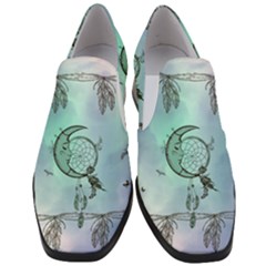 Dreamcatcher With Moon And Feathers Women Slip On Heel Loafers by FantasyWorld7