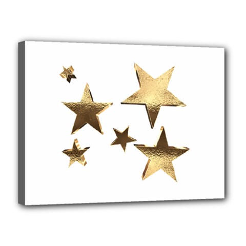 Stars Faux Gold Elegant Starry Festive Christmas Pattern Canvas 16  X 12  (stretched) by yoursparklingshop