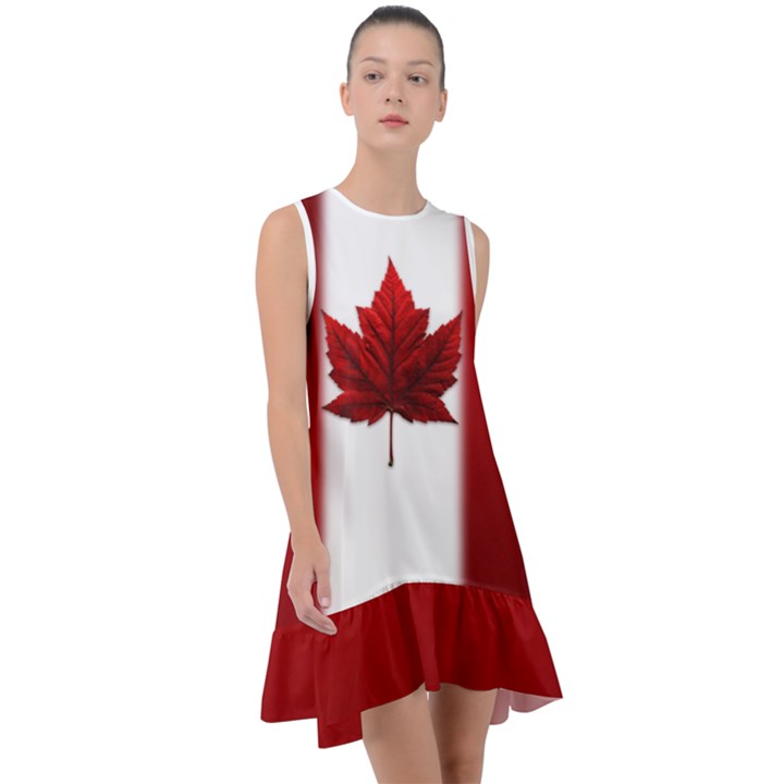 Canada Flag Dresses Frill Swing Dress