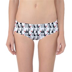 Cartoon Style Asian Woman Portrait Collage Pattern Classic Bikini Bottoms by dflcprintsclothing