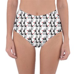 Cartoon Style Asian Woman Portrait Collage Pattern Reversible High-waist Bikini Bottoms