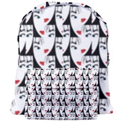 Cartoon Style Asian Woman Portrait Collage Pattern Giant Full Print Backpack