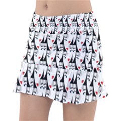 Cartoon Style Asian Woman Portrait Collage Pattern Tennis Skorts by dflcprintsclothing