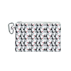 Cartoon Style Asian Woman Portrait Collage Pattern Canvas Cosmetic Bag (small) by dflcprintsclothing